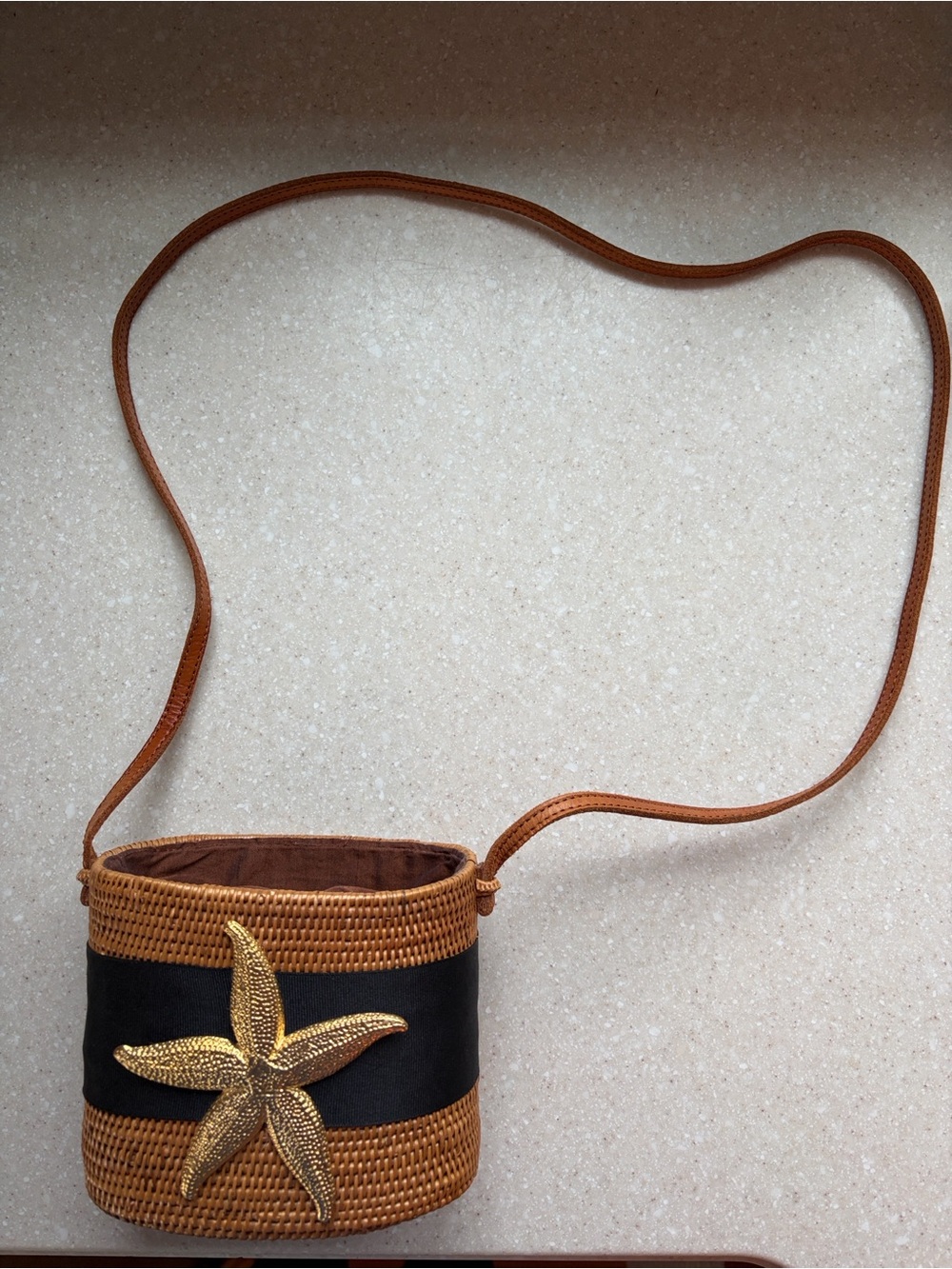 Lisi Lerch golden starfish woven small purse